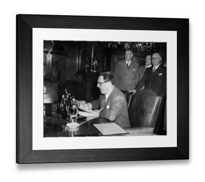 Framed Print : President Juan Peron and Officials in His Office Framed Print : President Juan Peron and Officials in His Office