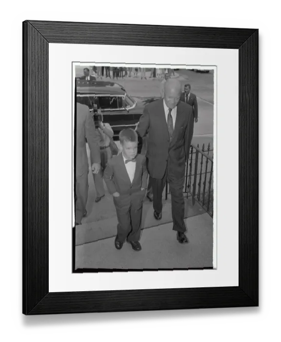 Framed Print : President Eisenhower and His Grandson Walking to Church Framed Print : President Eisenhower and His Grandson Walking to Church