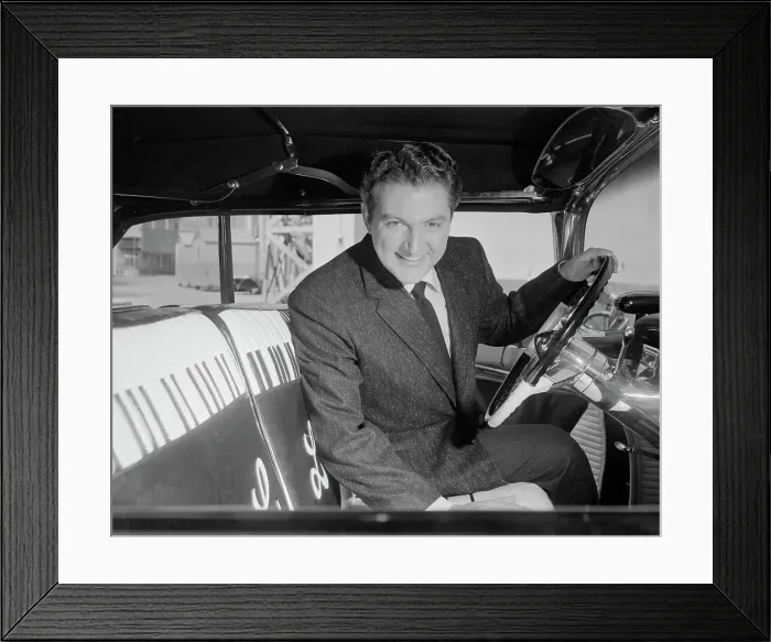 Framed Print : Pianist Liberace Inside His Car Framed Print : Pianist Liberace Inside His Car