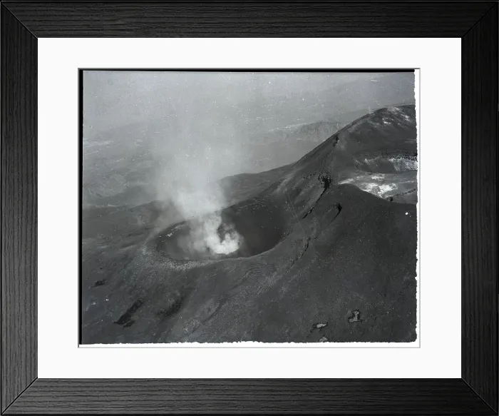 Framed Print : Smoke Rises From Barren Slope Mt. Etna Framed Print : Smoke Rises From Barren Slope Mt. Etna