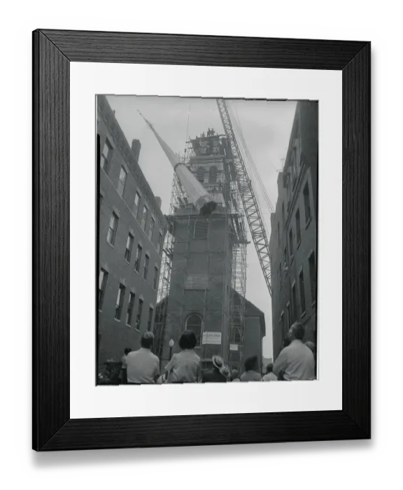 Framed Print : Church Steeple During Construction Framed Print : Church Steeple During Construction