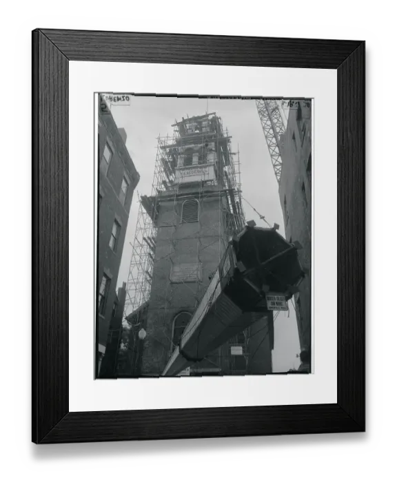 Framed Print : Church Steeple During Construction Framed Print : Church Steeple During Construction