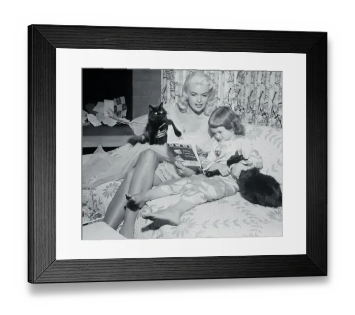 Framed Print : Actress Jayne Mansfield with Her Daughter and Pets Framed Print : Actress Jayne Mansfield with Her Daughter and Pets