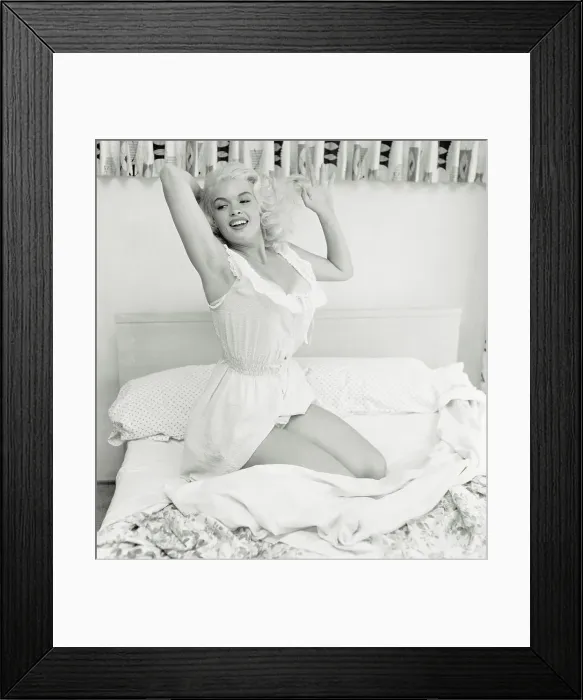 Framed Print : Actress Jayne Mansfield Posing on Pillow Framed Print : Actress Jayne Mansfield Posing on Pillow
