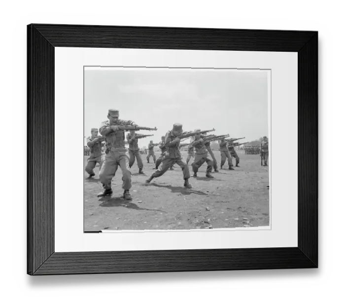 Framed Print : Soldiers Performing Bayonet Exercises Framed Print : Soldiers Performing Bayonet Exercises