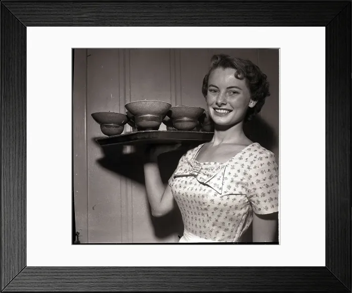 Framed Print : Miss California Serving Salad