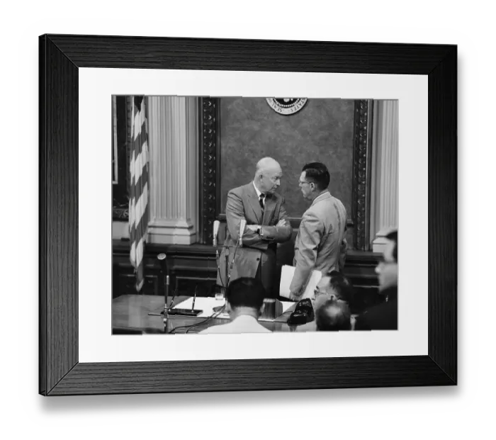 Framed Print : President Eisenhower Speaking with James Hagerty Framed Print : President Eisenhower Speaking with James Hagerty