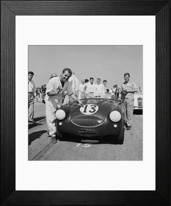 Framed Print : Jackie Cooper Pointing Number 13 on Sports Car Framed Print : Jackie Cooper Pointing Number 13 on Sports Car