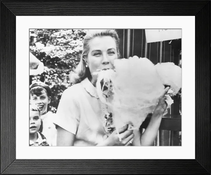 Framed Print : Grace Kelly with Cotton Candy Framed Print : Grace Kelly with Cotton Candy