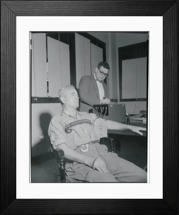Framed Print : Suspect During Lie Detector Testing Framed Print : Suspect During Lie Detector Testing