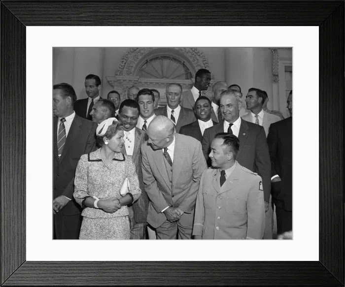 Framed Print : Group of Sports Professionals with President Dwight Eisenhower Framed Print : Group of Sports Professionals with President Dwight Eisenhower
