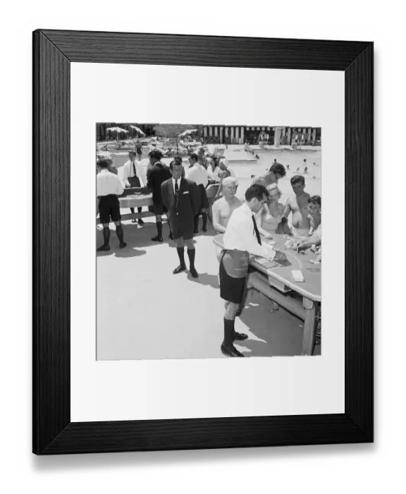 Framed Print : Casino Dealers in Shorts Framed Print : Casino Dealers in Shorts