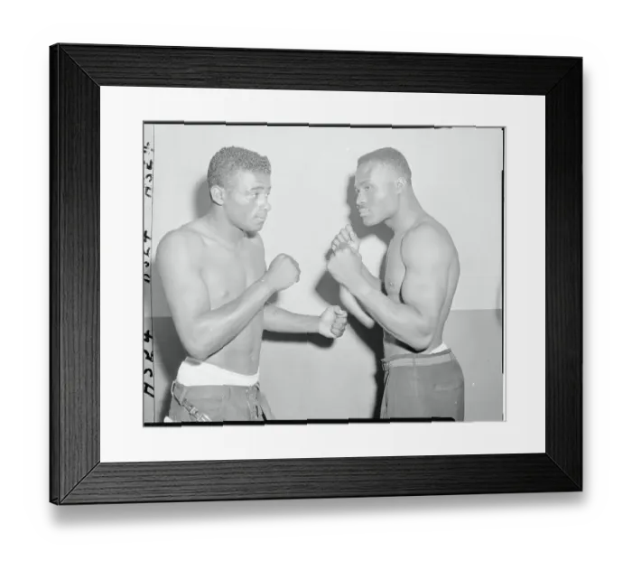 Framed Print : Floyd Patterson Squaring Off Against Archie McBride Framed Print : Floyd Patterson Squaring Off Against Archie McBride