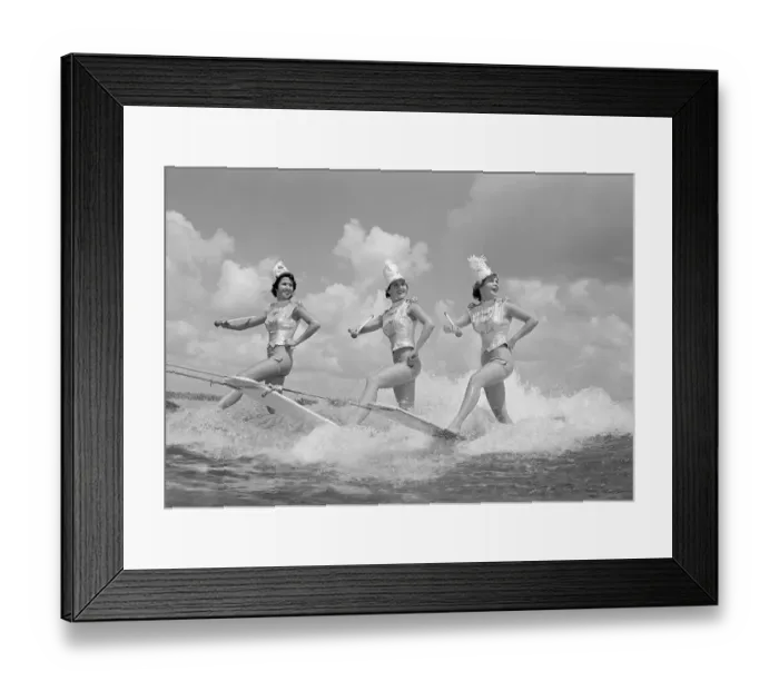 Framed Print : Women Water Skiing Framed Print : Women Water Skiing