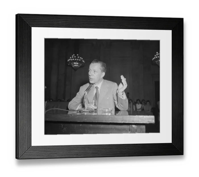 Framed Print : Winston Burdett at Microphone Framed Print : Winston Burdett at Microphone