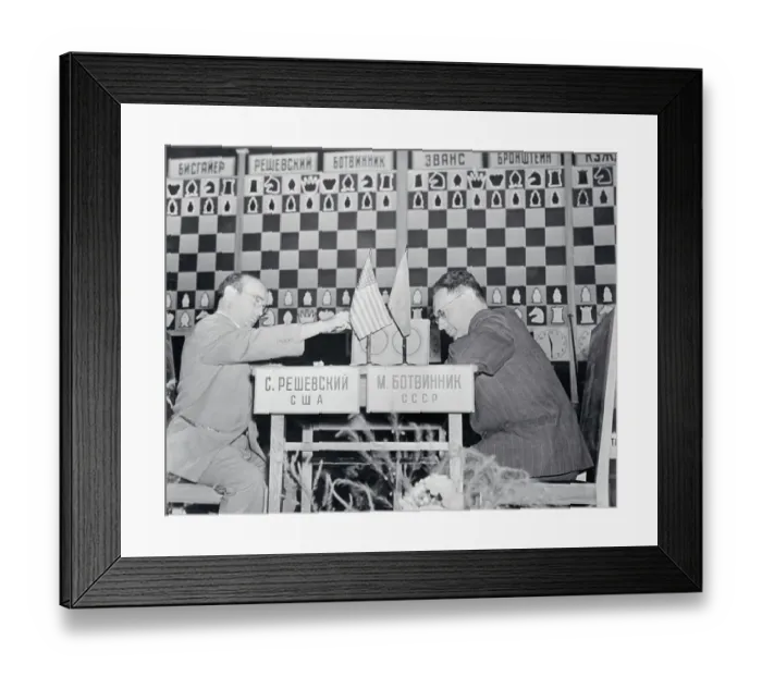 Framed Print : Samuel Reshevsky Playing Chess Against Mikhail Botvinnik Framed Print : Samuel Reshevsky Playing Chess Against Mikhail Botvinnik