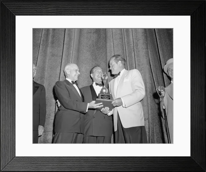 Framed Print : Bob Hope Being Presented Cerebral Palsy Trophy Framed Print : Bob Hope Being Presented Cerebral Palsy Trophy