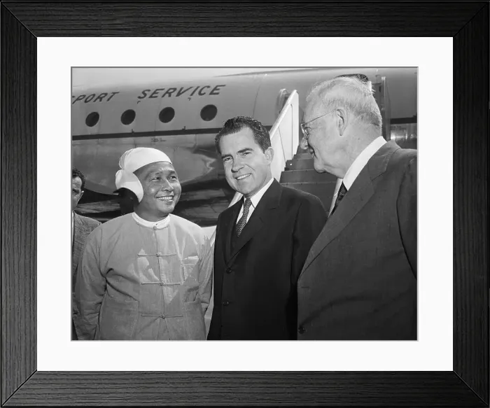 Framed Print : Vice President Richard Nixon with Dignitaries at Airport Framed Print : Vice President Richard Nixon with Dignitaries at Airport