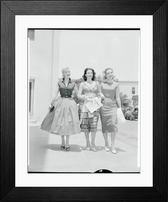 Framed Print : Young Actresses on the Street Framed Print : Young Actresses on the Street