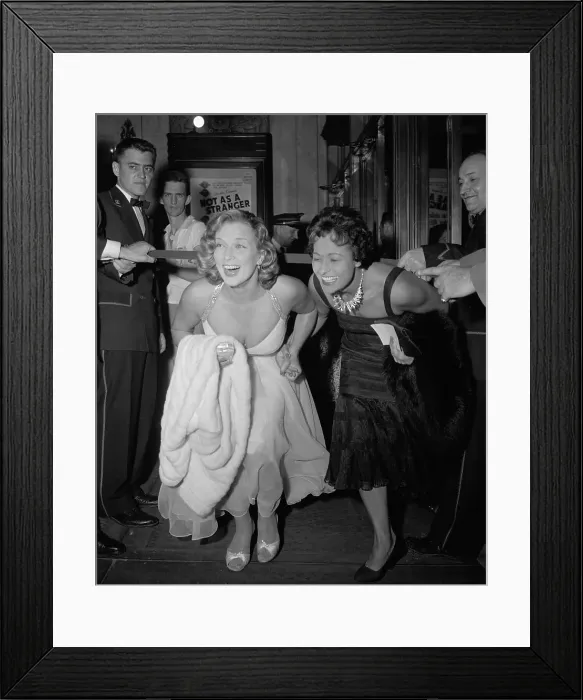 Framed Print : Denise and Helene Darcel Bending Under Ribbon Framed Print : Denise and Helene Darcel Bending Under Ribbon