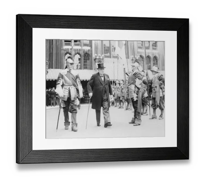 Framed Print : Sir Winston Churchill Inspecting Honor Guard