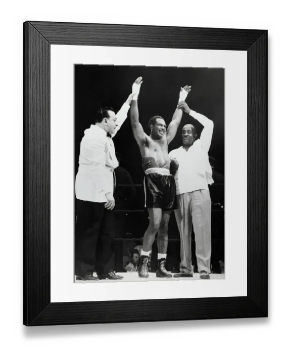 Framed Print : Announcer Raises Archie Moore's Arm Framed Print : Announcer Raises Archie Moore's Arm