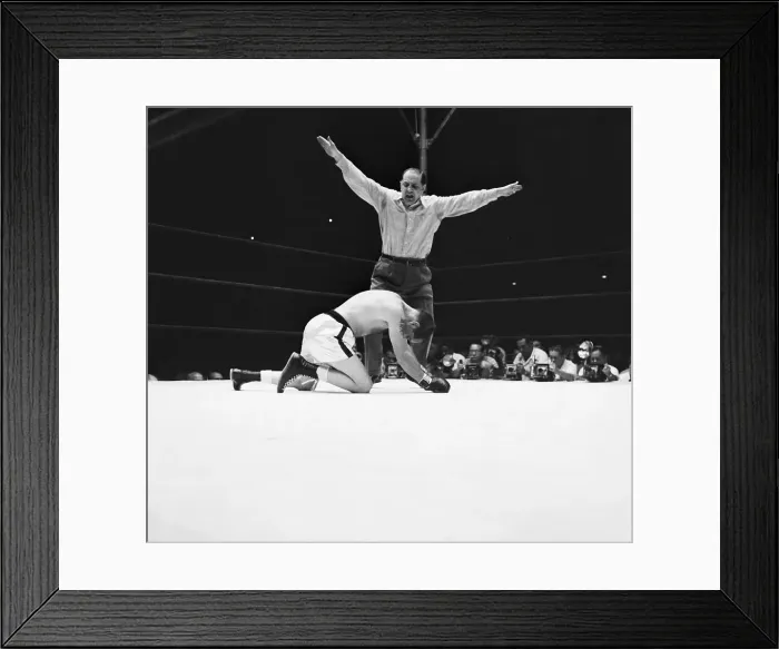 Framed Print : Referee Signaling Carl Olson Knocked Out Framed Print : Referee Signaling Carl Olson Knocked Out