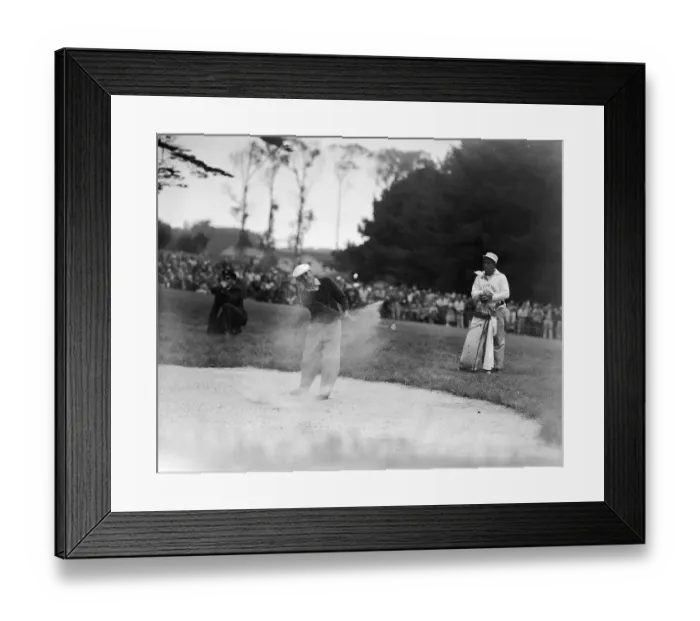 Framed Print : Ben Hogan Swinging in Sand Trap