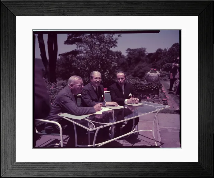 Framed Print : Dulles with MacMillan and Pinay Framed Print : Dulles with MacMillan and Pinay