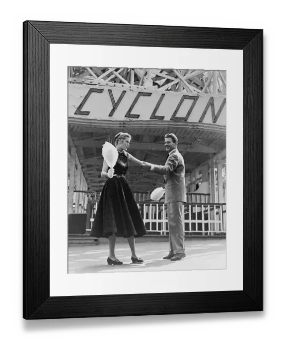 Framed Print : Grace Kelly and Jean Pierre Aumont at Coney Island Framed Print : Grace Kelly and Jean Pierre Aumont at Coney Island
