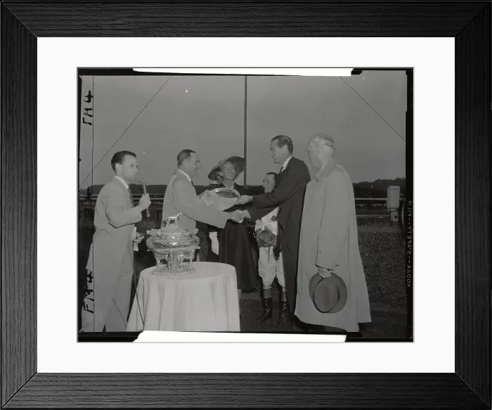 Framed Print : Owner of Nashua Receiving Trophy Framed Print : Owner of Nashua Receiving Trophy