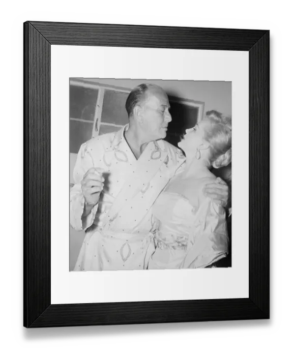 Framed Print : Noel Coward and Zsa Zsa Feign Romancing Framed Print : Noel Coward and Zsa Zsa Feign Romancing