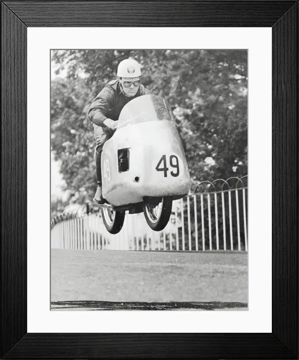 Framed Print : R. McIntyre Driving Norton Motorcycle Framed Print : R. McIntyre Driving Norton Motorcycle