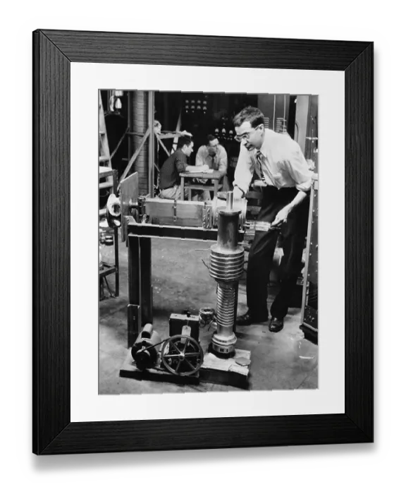 Framed Print : Scientist Working on Laser Atomic Clock Research Framed Print : Scientist Working on Laser Atomic Clock Research