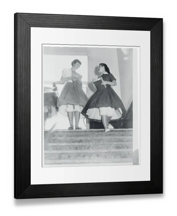 Framed Print : Students Wearing Old Fashioned Skirts Framed Print : Students Wearing Old Fashioned Skirts
