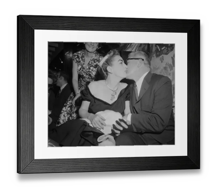 Framed Print : Alfred Steele and Joan Crawford Kissing