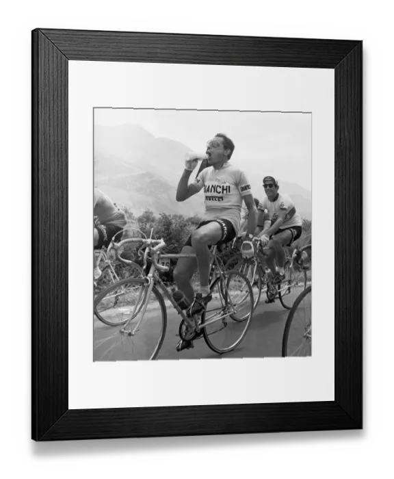 Framed Print : Bicyclist In Race Drinks From Bottle Framed Print : Bicyclist In Race Drinks From Bottle