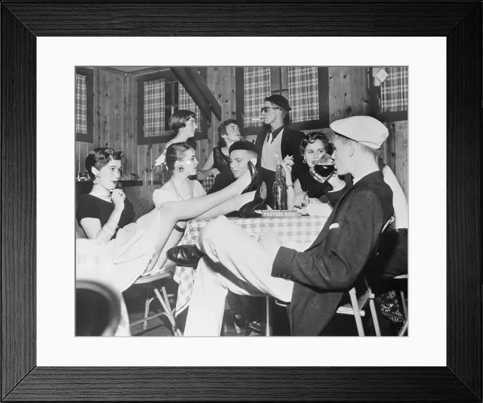 Framed Print : Students Enjoying Themselves at a Party