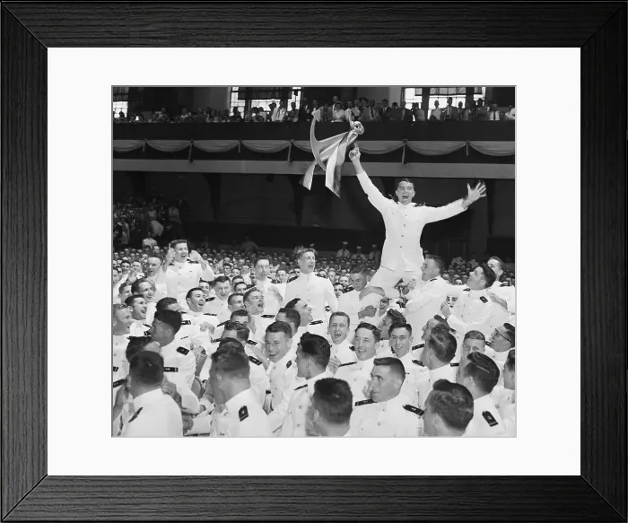 Framed Print : Navy Cadets Rejoicing at Their Graduation Framed Print : Navy Cadets Rejoicing at Their Graduation