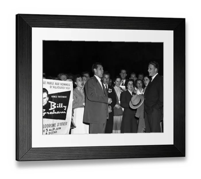 Framed Print : Billy Graham Singing With Faithful Framed Print : Billy Graham Singing With Faithful