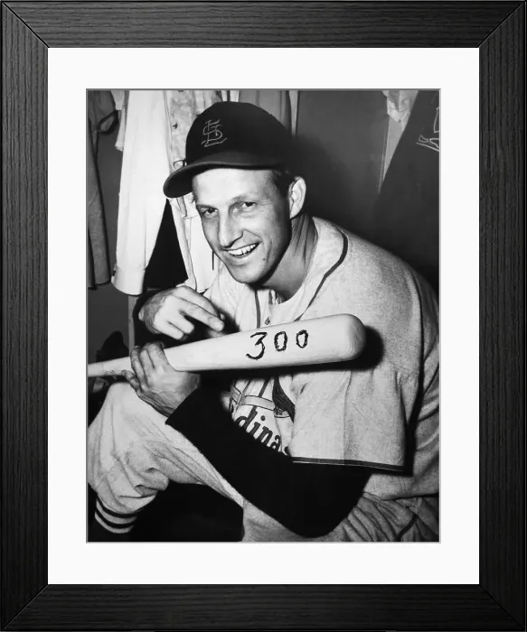 Framed Print : Stan Musial Holds Bat; 300Th Home Run Framed Print : Stan Musial Holds Bat; 300Th Home Run