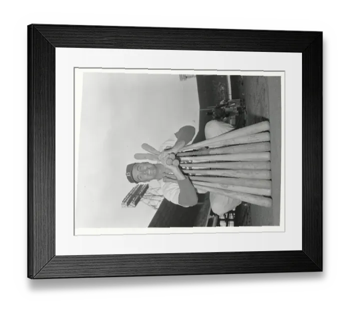 Framed Print : Duke Snider Holding Baseball Bats Framed Print : Duke Snider Holding Baseball Bats