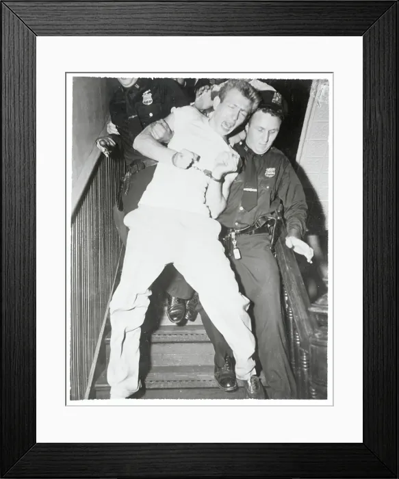 Framed Print : Policeman Escorting a Prisoner Framed Print : Policeman Escorting a Prisoner