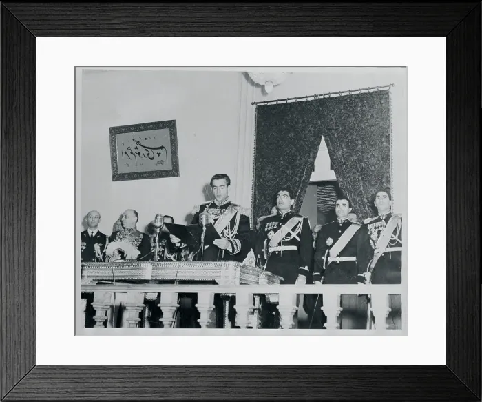 Framed Print : Reza Pahlevi Opening the Persian Parliament Framed Print : Reza Pahlevi Opening the Persian Parliament