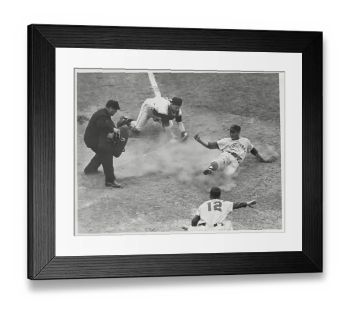 Framed Print : Wally Post Sliding Into Home Base Framed Print : Wally Post Sliding Into Home Base