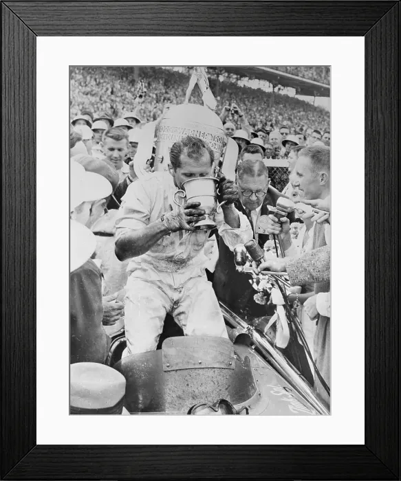 Framed Print : Bob Sweikert Drinking From Trophy Framed Print : Bob Sweikert Drinking From Trophy