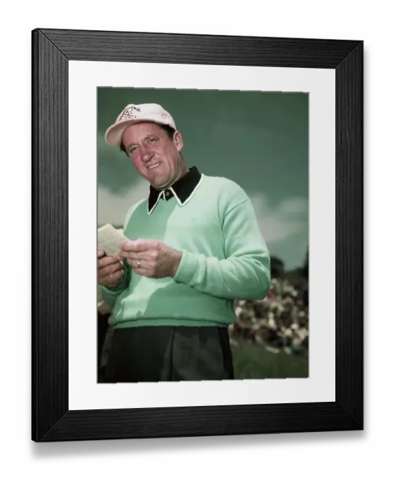 Framed Print : Tommy Bolt with His Score Card on the Golf Course Framed Print : Tommy Bolt with His Score Card on the Golf Course