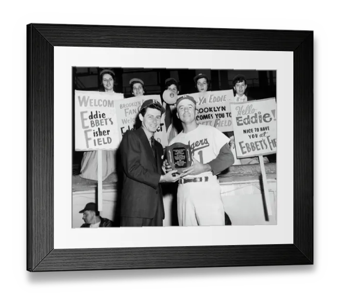 Framed Print : Pee Wee Reese Gives Eddie Fisher Award Framed Print : Pee Wee Reese Gives Eddie Fisher Award