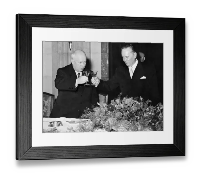 Framed Print : Khrushchev and Tito Making a Toast Framed Print : Khrushchev and Tito Making a Toast