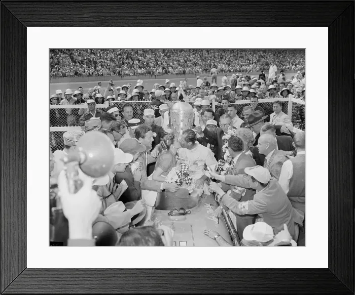 Framed Print : Bob Sweikert Kissing His Wife Framed Print : Bob Sweikert Kissing His Wife